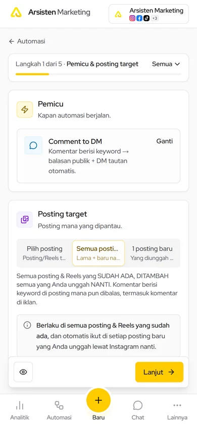 Di ponsel, tekan Preview di bilah bawah